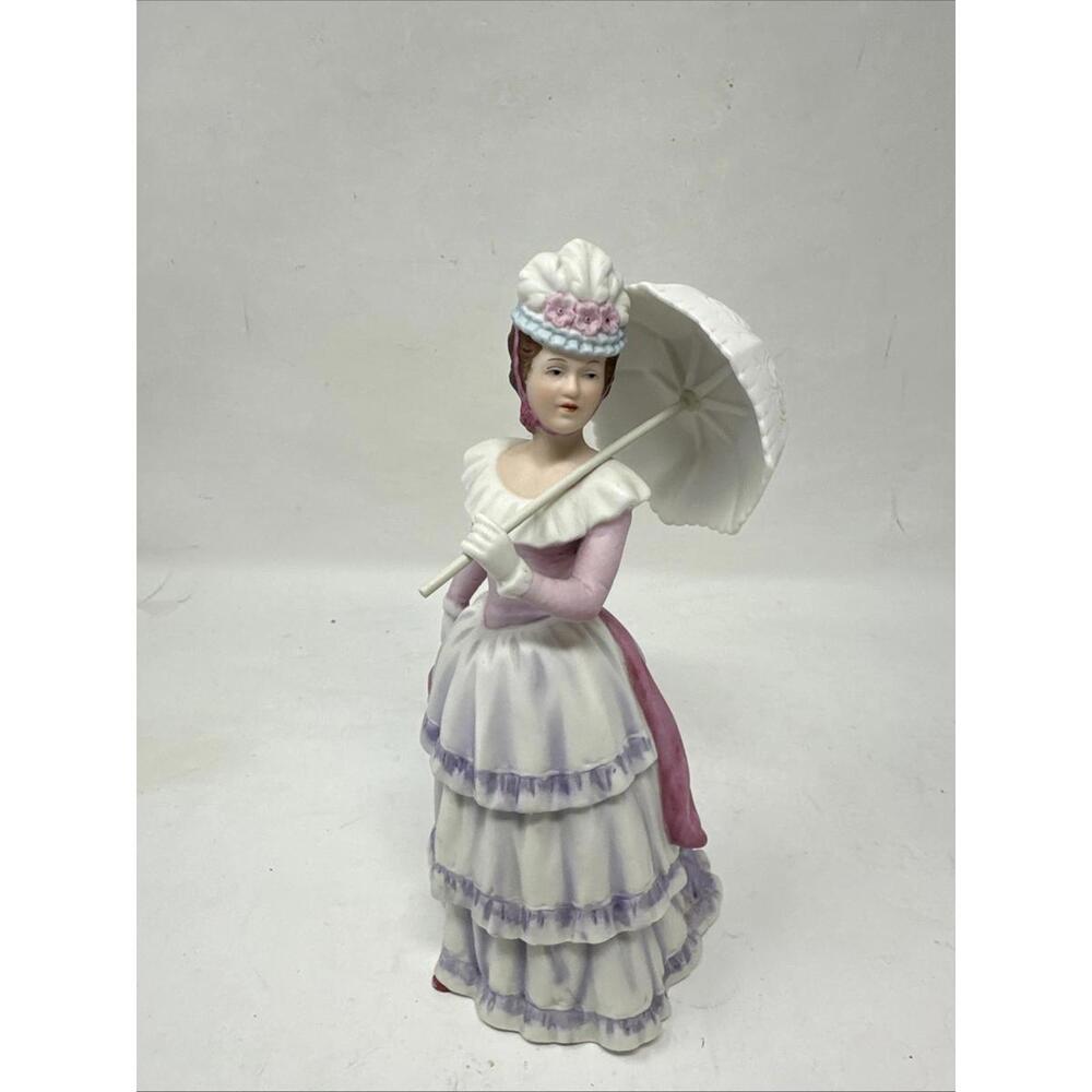 Vintage Home Interior Lady With Parasol #1431 Unique Rare